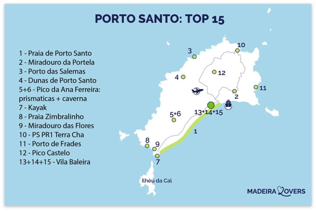Mappa delle attrazioni di Porto Santo