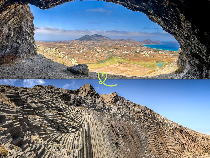 Pico Ana Ferreira-grotten og basaltorglet i Porto Santo