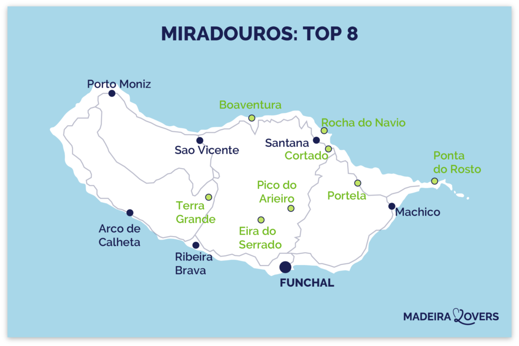 mapa de los mejores miradouros de madera