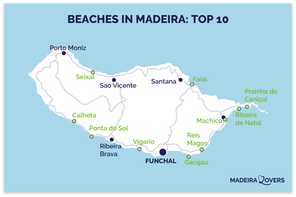 Maps of the best beaches in Madeira