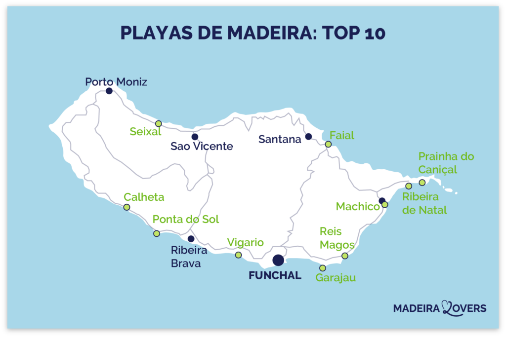 Mapas de las mejores playas de Madeira