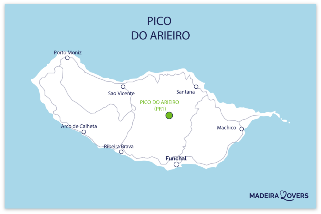 Mapa de senderismo de Pico do Arieiro Madeira