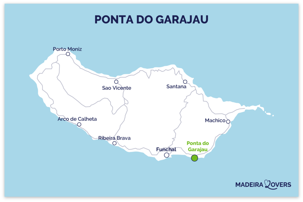 Kaart met de locatie van Ponta du Garajau, Madeira