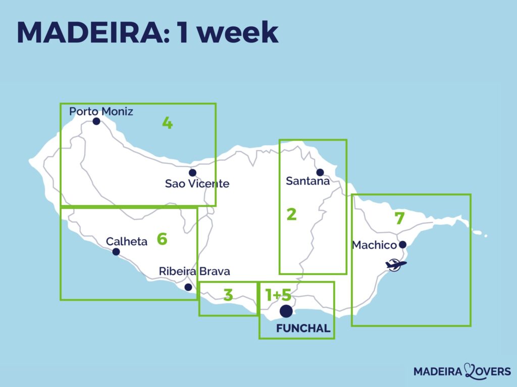 Madeira 1 week itinerary map