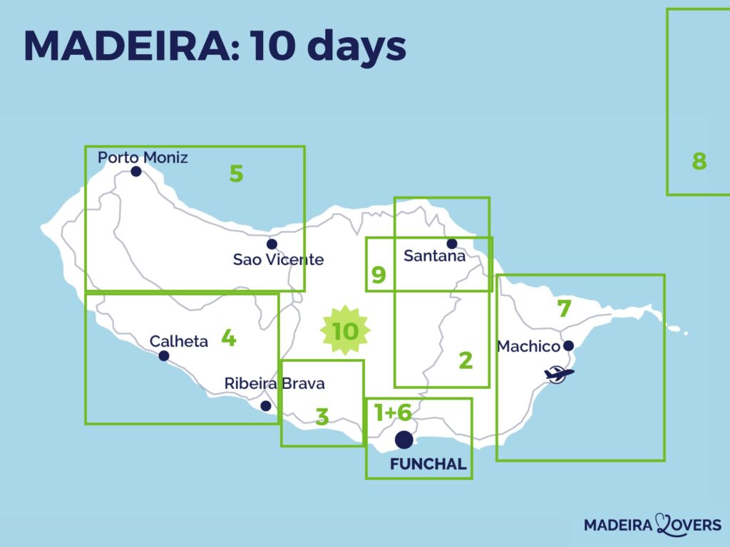 Madeira 10-day itinerary map