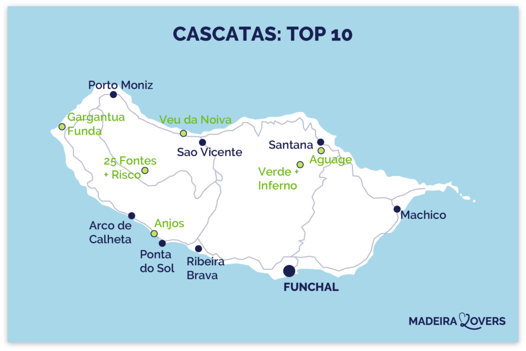 mapas das melhores cascatas em madera