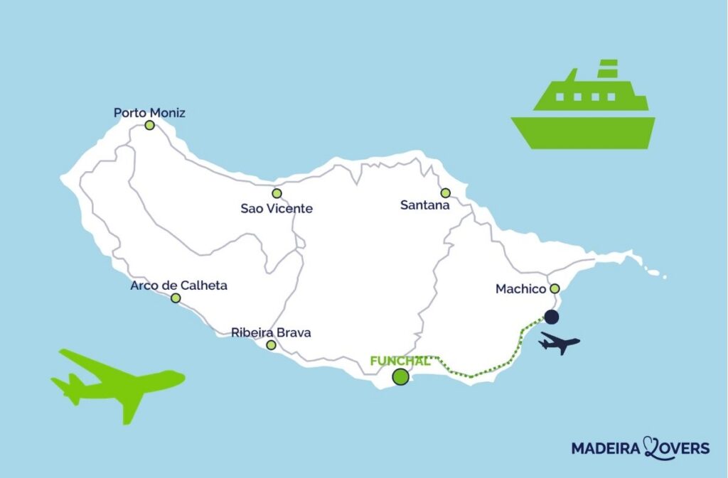 kort hvordan man kommer til funchal